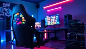 Permainan situs slot yang menarik di layar desktop gaming dengan desain modern.