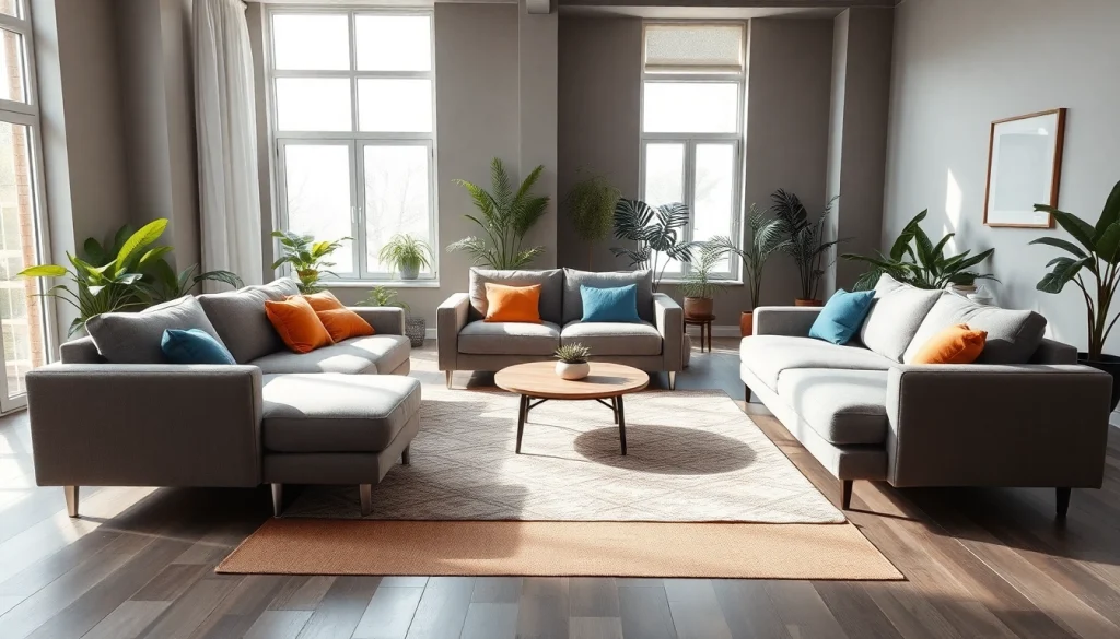 Discover stylish sofa beds arranged beautifully in a modern living room setting.