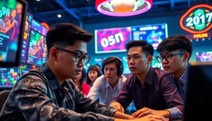 Mainkan bandar togel online dengan semangat, menunjukkan pemain yang terlibat penuh dalam permainan.