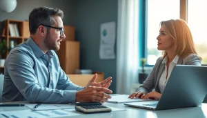 카드 현금화에 대해 상담하는 금융 전문가와 고객의 모습