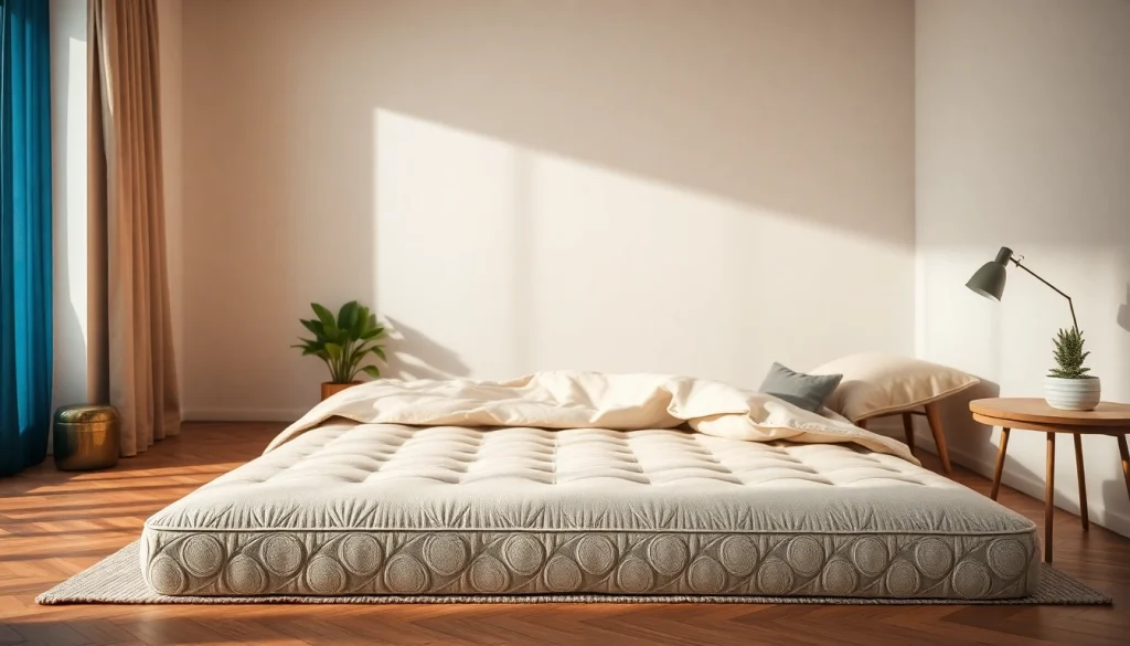 Materassi di alta qualità mostrati in un'ambiente rilassante, evidenziando la loro imbottitura comoda e il design contemporaneo.