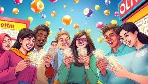 Merayakan togel resmi bersama teman-teman di booth lotere yang ceria