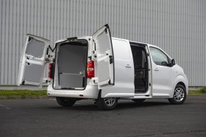 Opel Vivaro-e delivery from on a parking lot