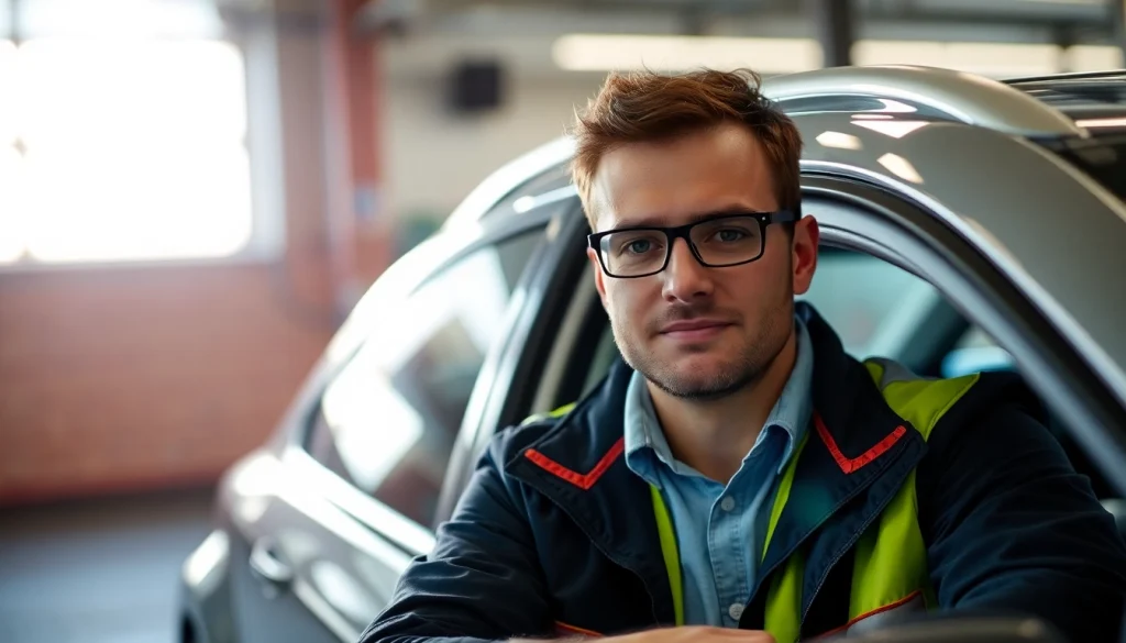 Gutachten Auto Aachen: KFZ Gutachter analysiert Fahrzeugschäden vor Ort.