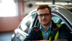 Gutachten Auto Aachen: KFZ Gutachter analysiert Fahrzeugschäden vor Ort.