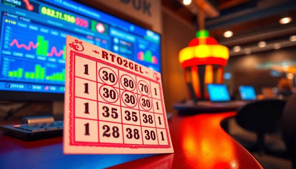 Menampilkan togel bandar dengan tiket penuh warna dan analitik permainan online.