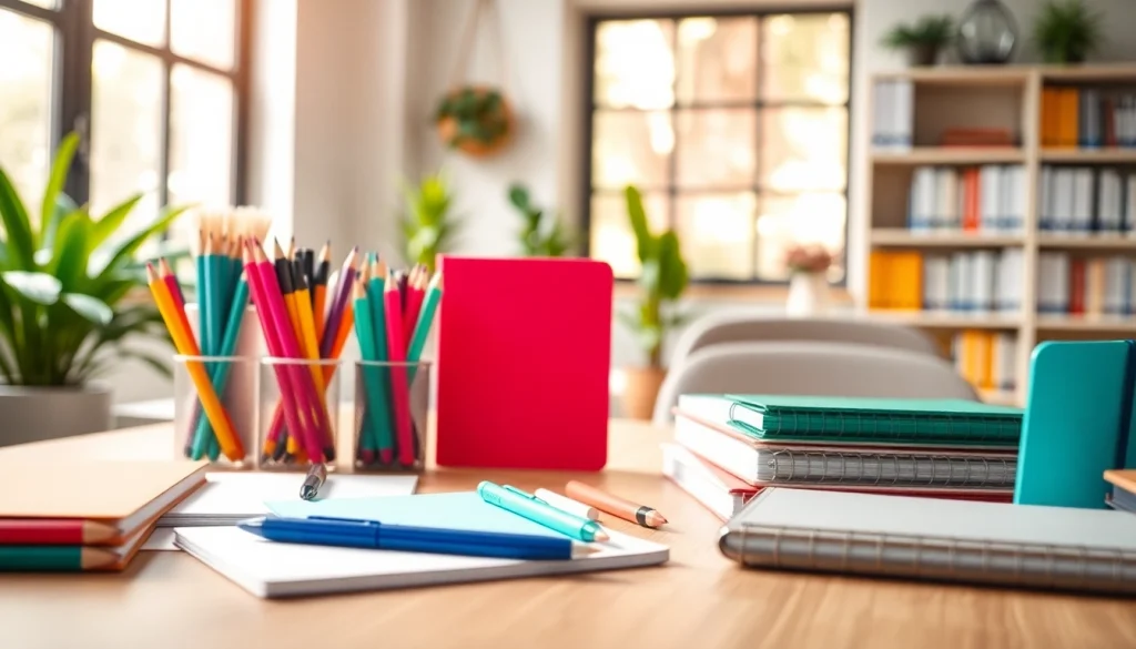 Stunning display of stationery suppliers UK products in a bright, inviting workspace