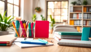 Stunning display of stationery suppliers UK products in a bright, inviting workspace