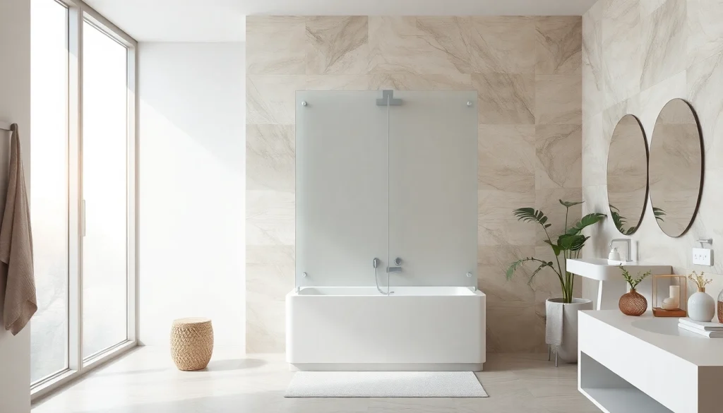 Admire la paroi de douche moderne en verre trempé, idéale pour un look élégant et fonctionnel.