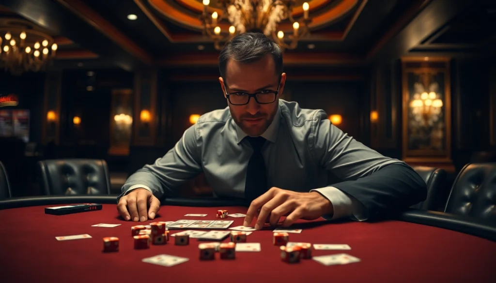 Temukan link diantogel dengan kartu dan dadu di meja permainan yang dramatis.