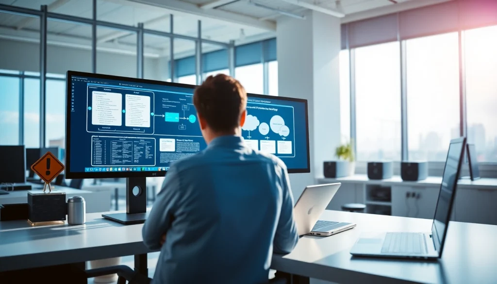 Learn how to migrate to Microsoft 365 securely with a professional overseeing data migration in a modern office.