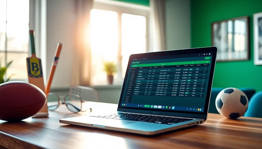 Engaging scene of professional sports betting setup highlighting the best sports betting sites in India.