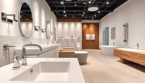 Sonni sanitär Produkte in einem modernen Badezimmer-Showroom anschauen und entdecken.