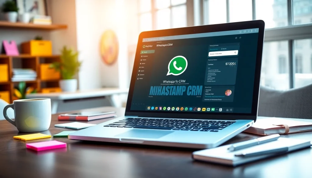 Learn what is a CRM for WhatsApp through a professional workspace illustration.
