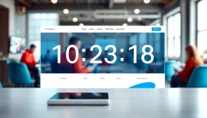 Interactive countdown timer display for countdown versenden, featuring a sleek design and vibrant colors.