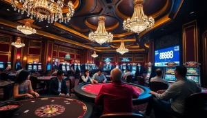 Experience the excitement of winning at 888b com inside a luxurious casino.