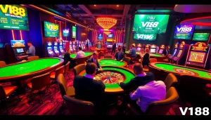 Experience the excitement of casino gaming at vn88 with vibrant tables and engaged players.