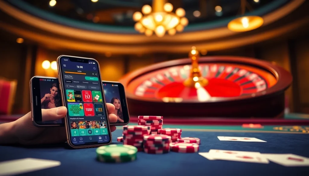 Trải nghiệm sự hứng khởi của Tik 88 khi người chơi tham gia tại bàn casino sang trọng với những chip poker rực rỡ.