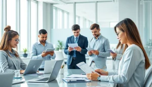 wps下载 in a professional office environment with diverse team collaboration.