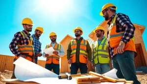 Builders collaborating at a Texas construction site, highlighting benefits of the Texas association of builders.