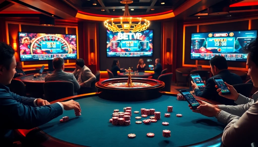 Trải nghiệm sự hứng khởi của ứng dụng Bet VIP khi người chơi tham gia vào các trận casino đầy kịch tính.