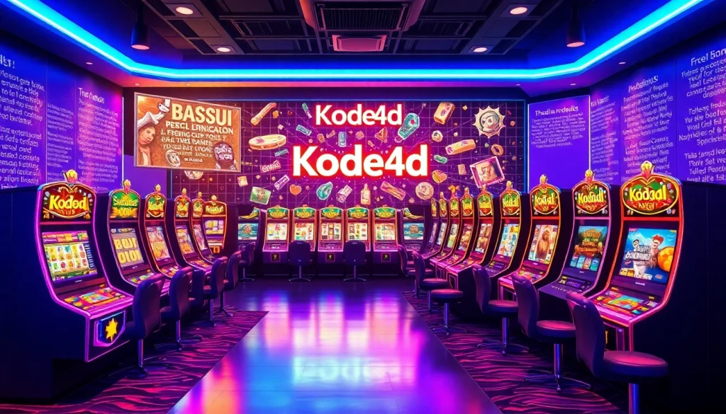 Kode4d online gaming platform showcasing vibrant slot games and user testimonials.