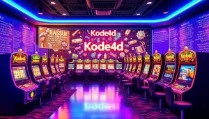 Kode4d online gaming platform showcasing vibrant slot games and user testimonials.
