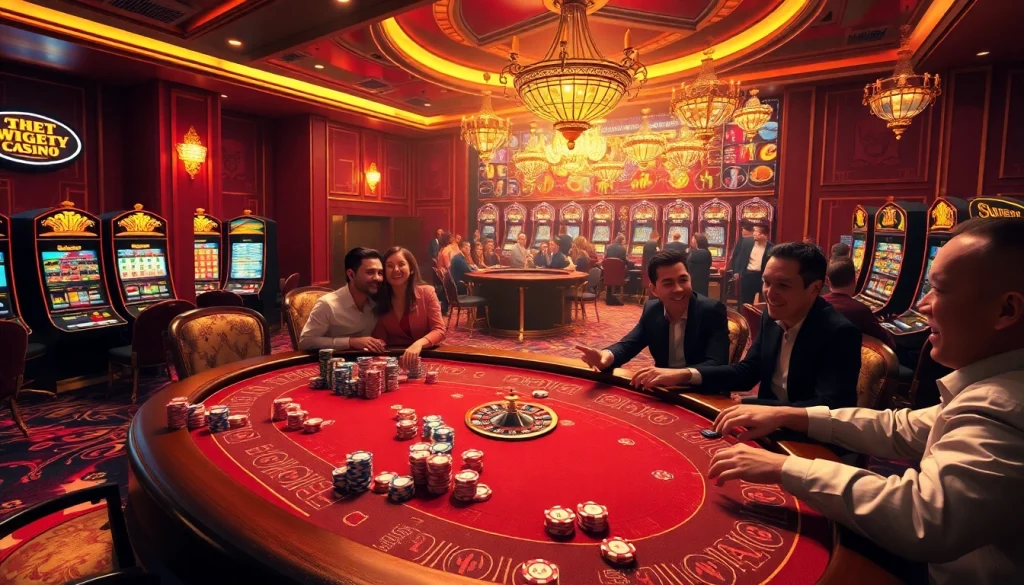 Experience the thrill of net win with excited players at a luxurious casino table.