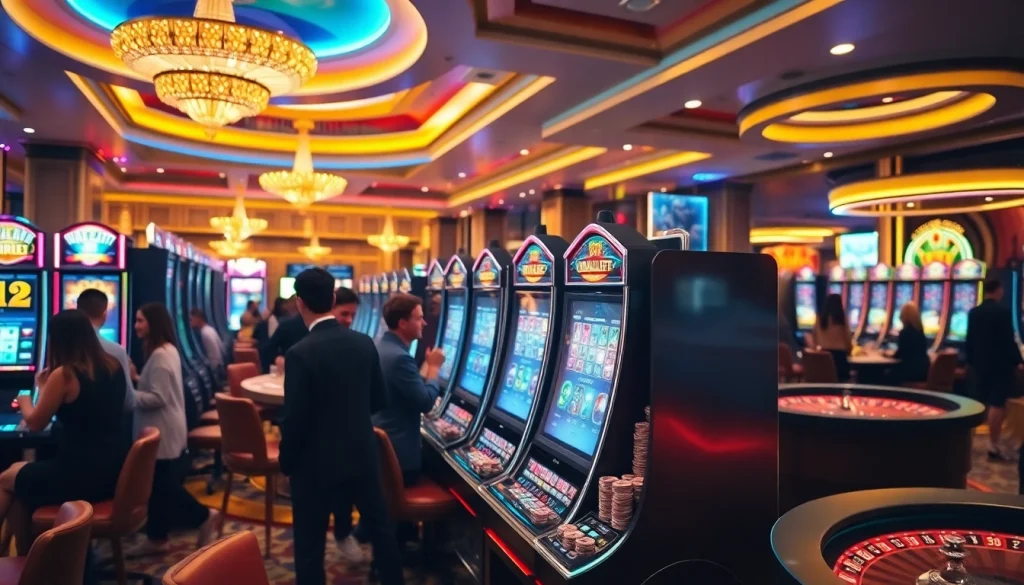 Players enjoying a thrilling 슬롯커뮤니티 experience at a luxurious casino slot machine.