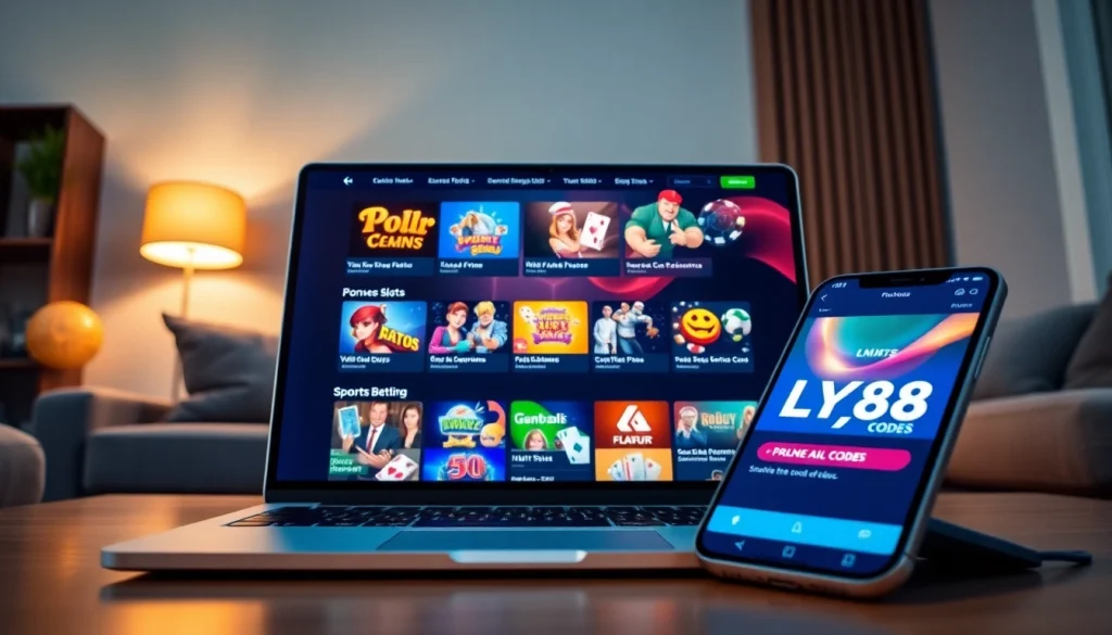 Exclusive promotions with fly88 code on a vibrant online gambling interface.