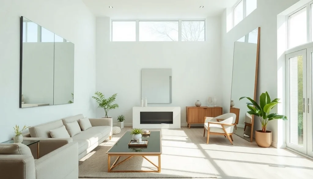 Showcase of bespoke mirrors from https://merithome.co.uk enhancing a stylish living room.