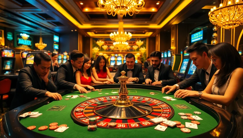 Gamblers enjoying excitement at the roulette table featuring "Nếu như vậy bám vào đây" strategies for success.