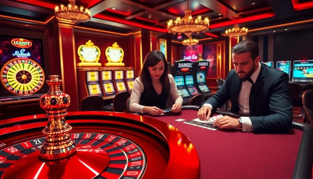 Experience the excitement of 12bet with players engaged in high-stakes gambling at a vibrant casino.
