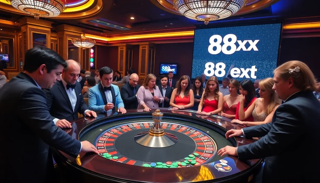 Players engaged in an exciting round of 88xx bet at a vibrant casino table.