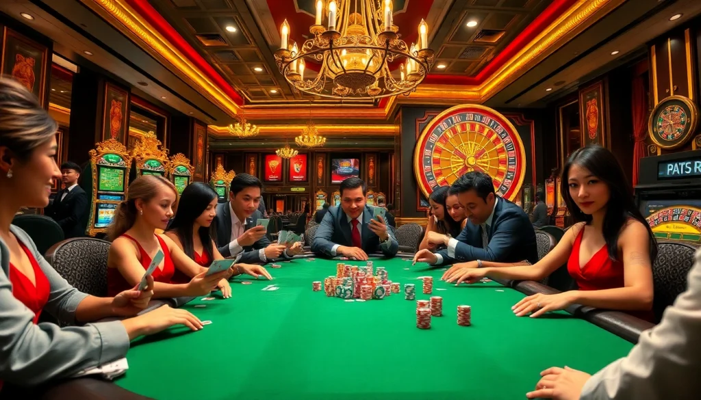 Engage with hands-on poker action at Daftar Modal138 in a luxurious casino setting.
