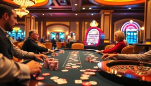 Pemain Situs Deposit 5k menikmati permainan yang mendebarkan di meja kasino mewah