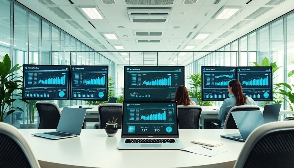 Employees collaborating in an AI powered warranty company office, demonstrating innovation and technology.