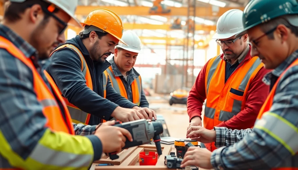 Engaging construction training programs seen in an interactive training session.