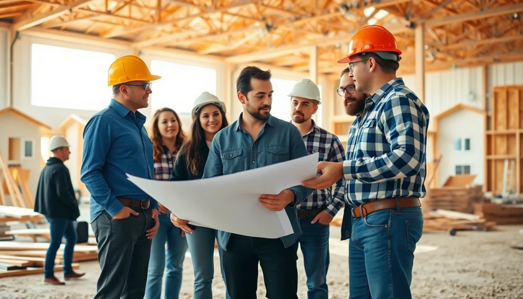 Texas association of builders professionals engaging in teamwork on a construction site.