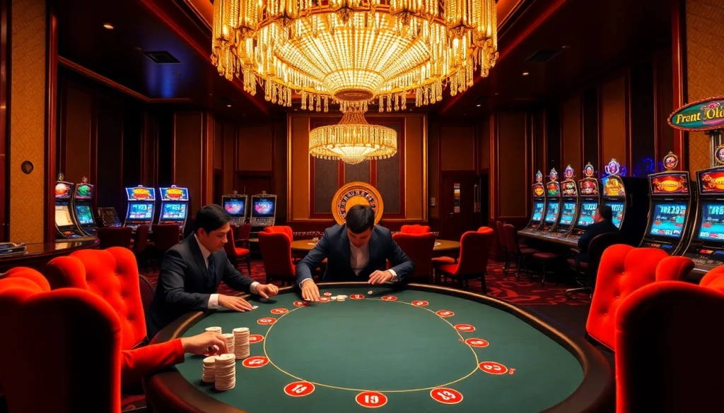 Experience RR88's excitement with a thrilling blackjack table and vibrant casino atmosphere.
