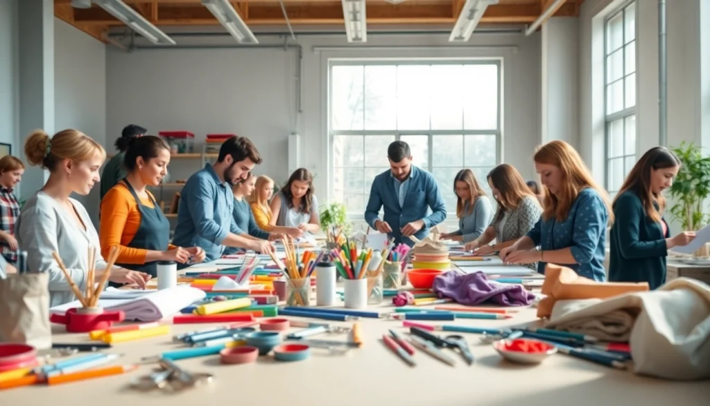 Engaging craft training colorado workshop with diverse participants and vibrant supplies.