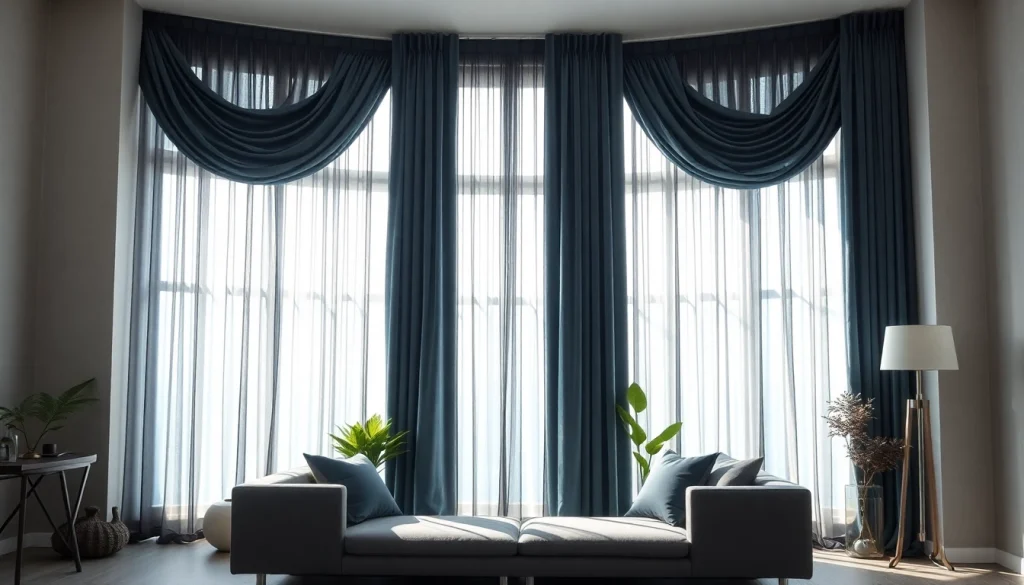 Verduisterende gordijnen creëren een elegante en gezellige sfeer in een moderne kamer.