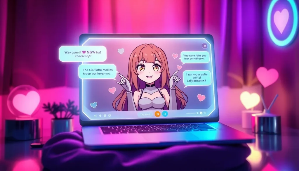 Engaging interaction with an NSFW AI chatbot in a futuristic chat setting.