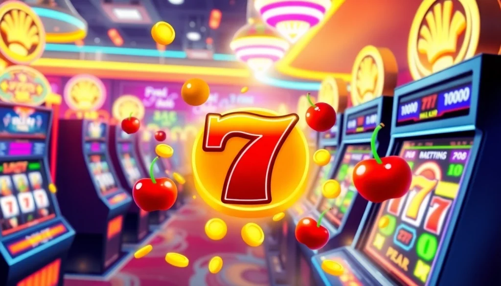 Menangkan slot deposit 1000 dengan suasana kasino yang cerah dan penuh energi.