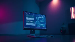 Engaging interface showcasing nsfw ai chatbot in a futuristic setting