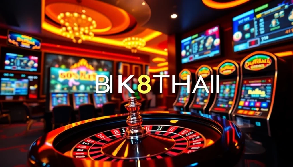 Engaging BK8THAI gaming experience featuring exciting slot machines and casino elements.