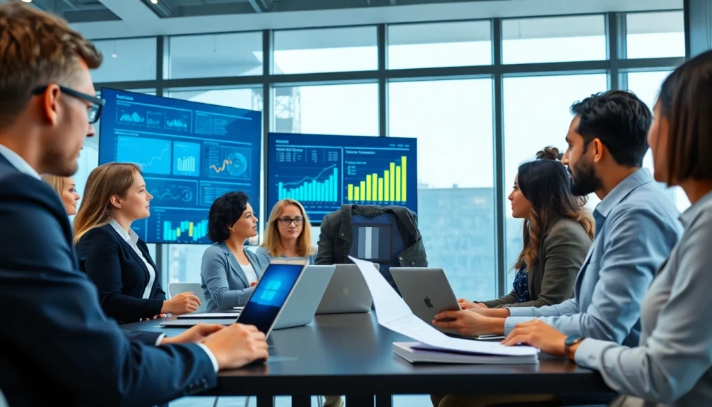 Evaluate AI claims processing with a diverse team collaborating in a modern workspace.