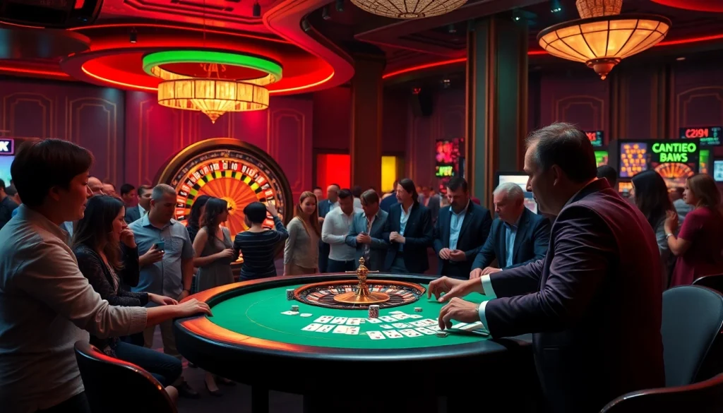 Rasakan keseruan Datukwin saat para pemain beraksi di meja roulette kasino yang glamor.