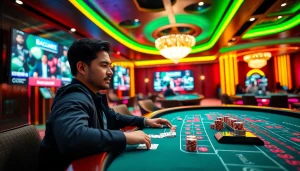 흥미와 사치를 보여주는 활기찬 카지노사이트 라이브 바카라 테이블에서 참여하는 플레이어