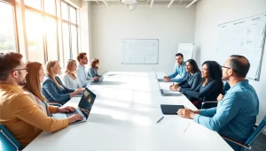 Dynamic team collaborating on Acquisition Planning in an engaging conference setting.